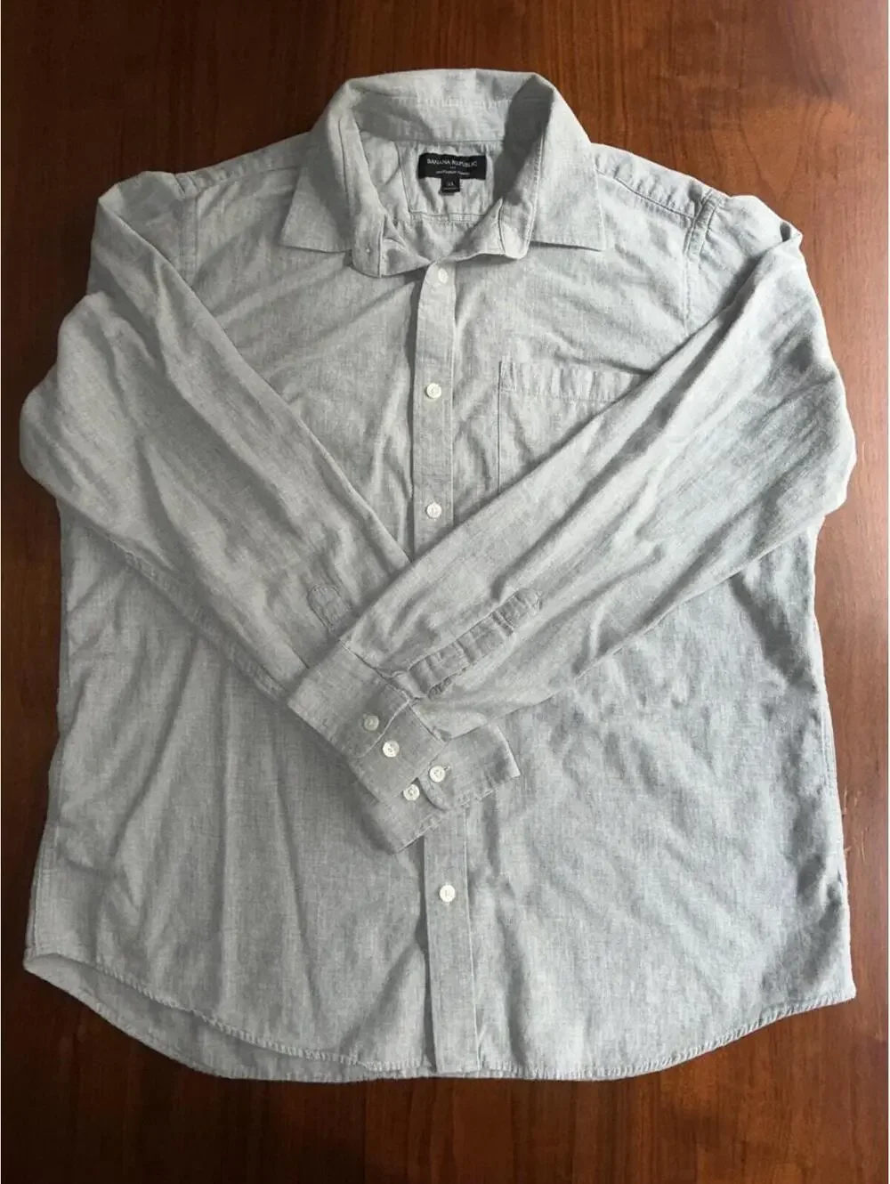 Banana Republic Men's Lightweight Flannel Grey Long Sleeve Shirt - Size XL